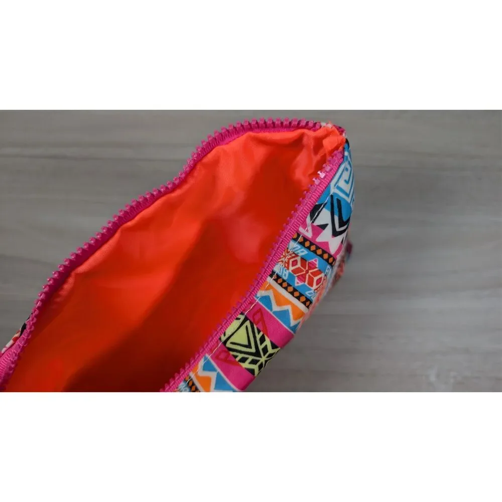 London Soho Co Cosmetic Bag Tribal Pattern Zip Pouch Tassel Makeup Bag